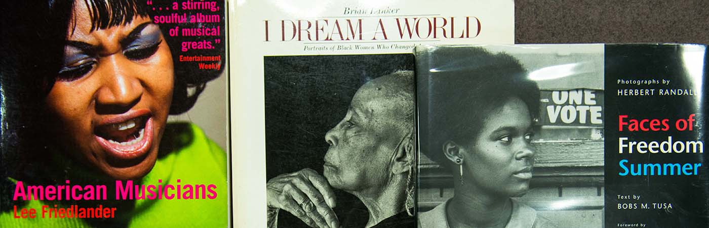 Montage of publications showing black American women.